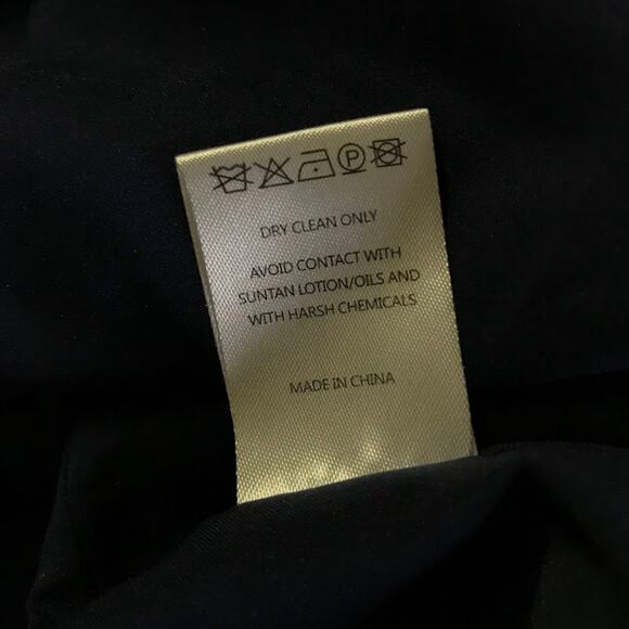 SALONI Tilly Ruffle Dress 8 Navy Gold Metallic Medallion Geometric 3/4 Sleeve - Picture 4 of 7